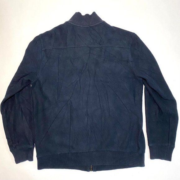 Calvin Klein Dark Blue Knit Full Zip Mock Neck Pockets Jacket Men's Size M - Picture 3 of 10